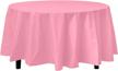 12-pack pink 84in. round plastic tablecloth - premium quality table cover logo