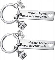 new home keychain 2023 housewarming gift for new homeowner real estate agent moving in keyring house key chain jewelry logo