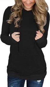 img 4 attached to Stay Stylish And Comfy With Womens Hoodie Sweatshirts From Onlypuff: Perfect Long Sleeve Hoody With Kangaroo Pockets For Casual Tunic Tops Look!