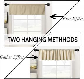 img 2 attached to Beige WONTEX Kitchen Curtains Valances - Set Of 2 Short Thermal Blackout Curtain Panels, 42 X 18 Inch Long For Small Window Room Darkening Rod Pocket Cafe