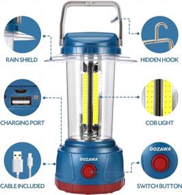 img 3 attached to DOZAWA LED Rechargeable Camping Lantern, 3000LM Bright 5 Light Modes IP44 Waterproof 6400MAh Power Bank Survival Kits Emergency Hurricane Fishing Gear For Outages And Power Outages