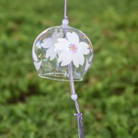 img 1 attached to Handmade Japanese Glass Wind Chimes-Birthday & Valentine'S Day Gift | Relaxing Home, Spa, Kitchen, And Office Décor | Stunning White Saruka Design