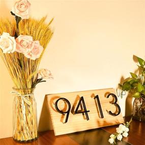 img 1 attached to Modern And Stylish Floating House Number Mount For Your Home- Covanm 5 Inch Black Numbers