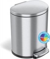 itouchless step trash can with absorbx odor filter, removable inner bucket, and softstep technology - stainless steel semi-round bin with 5.3 gallon capacity logo