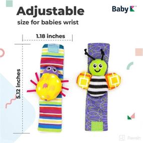 img 3 attached to 🧦 BABY K Baby Rattle Socks for Girls & Boys (Set E) - Wrist and Foot Rattles - Infant Toys 3-6 Months, 0-3 or 6-9 Months - Newborn Baby Toys as Gift - Easy-to-Wear Rattle Toys