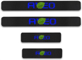 img 3 attached to Kaiweiqin 4Pcs Car Door Sill Scuff Plate Cover For Chevy Aveo Welcome Pedal Protection Car Carbon Fiber Sticker Threshold Door Entry Guard Decorative Blue