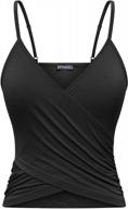 fensace women's strappy black crop top cami - fitted tank top for a sexy look logo