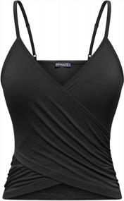 img 4 attached to FENSACE Women'S Strappy Black Crop Top Cami - Fitted Tank Top For A Sexy Look