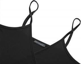 img 2 attached to FENSACE Women'S Strappy Black Crop Top Cami - Fitted Tank Top For A Sexy Look