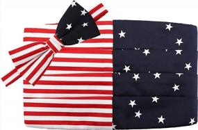 img 4 attached to American Flag Design Pre-Tied Bow Tie & Cummerbund Set - Perfect For National Day Dressing!
