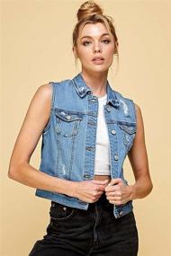 img 1 attached to ICONICC Womens Sleeveless Distressed CH10209_LT_L Women's Clothing ~ Coats, Jackets & Vests