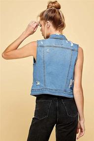 img 2 attached to ICONICC Womens Sleeveless Distressed CH10209_LT_L Women's Clothing ~ Coats, Jackets & Vests
