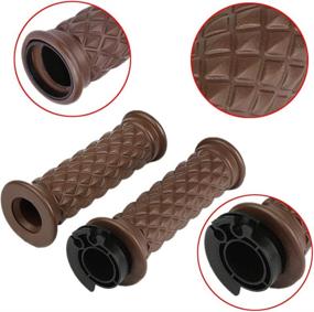 img 3 attached to 🏍️ QLHshop 7/8-inch Motorcycle Handlebar End Grips for Cafe Racer, Bobber, Clubman, and Custom Bikes