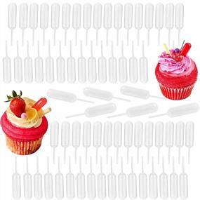 img 4 attached to 100Pcs 4Ml Disposable Squeeze Transfer Pipettes Dropper Liquor Injectors For Strawberrys, Cupcakes, And Desserts