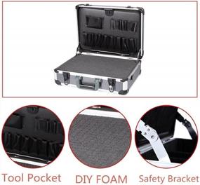 img 1 attached to Aluminum Hard Tool Box Case Portable Carrying Briefcase Flight Storage Organizer Toolbox With Large Frame And Stronger Corners, Extra Padding Foam
