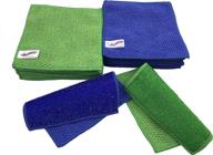 🧼 24 pack non-scratch microfiber scrub dish cleaning cloth, multi-use for kitchen household, no odor, machine washable, 5.5 x 5.5 inch, assorted blue & green colors логотип