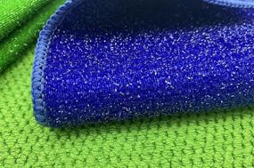 img 3 attached to 🧼 24 Pack Non-Scratch Microfiber Scrub Dish Cleaning Cloth, Multi-use for Kitchen Household, No Odor, Machine Washable, 5.5 x 5.5 Inch, Assorted Blue & Green Colors