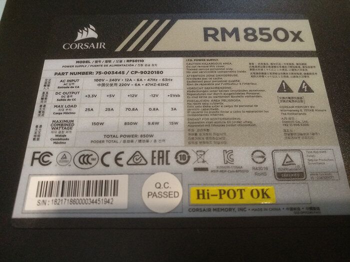 img 1 attached to Corsair RMX Series RM850x 850W 80+ Gold Fully Modular Power Supply (CP-9020180-NA) - Efficient and Reliable Performance for Your PC review by Michal Michal ᠌