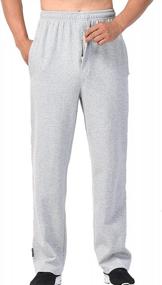 img 4 attached to Comfortable Men'S Sports Pants With Front Zip Fly - Zoulee Open-Bottom Sweatpants Trousers
