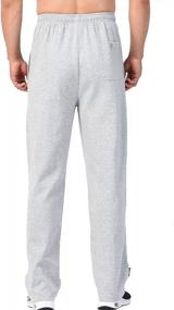 img 1 attached to Comfortable Men'S Sports Pants With Front Zip Fly - Zoulee Open-Bottom Sweatpants Trousers