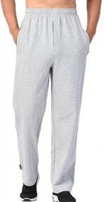 img 2 attached to Comfortable Men'S Sports Pants With Front Zip Fly - Zoulee Open-Bottom Sweatpants Trousers