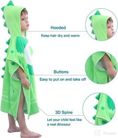 img 2 attached to Childrens Towels Hooded Dinosaur Cover Ups Baby Care
