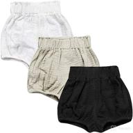 💕 adorable jeleuon 3 pack of little baby girls boys cotton linen blend cute bloomer shorts: perfect for comfort and style! логотип