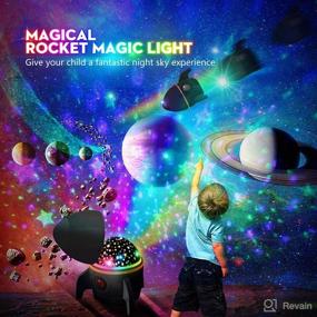 img 2 attached to 🚀 Upgrade Version - Black Rocket Star Projector Night Light for Kids - Chargeable Baby Night Light Projector for Bedroom with Timer - Remote Control - Best Gift for Kids