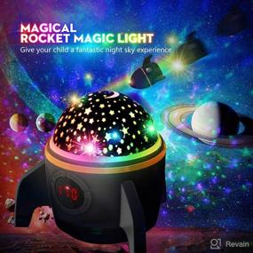 img 4 attached to 🚀 Upgrade Version - Black Rocket Star Projector Night Light for Kids - Chargeable Baby Night Light Projector for Bedroom with Timer - Remote Control - Best Gift for Kids