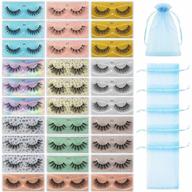 get glamorous with magefy 30 pairs of soft faux mink lashes in 10 styles: wholesale bulk pack with glitter boxes and organza bags logo