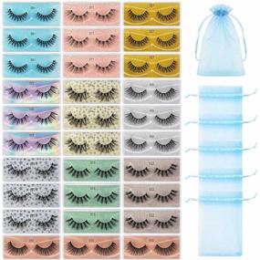 img 4 attached to Get Glamorous With MAGEFY 30 Pairs Of Soft Faux Mink Lashes In 10 Styles: Wholesale Bulk Pack With Glitter Boxes And Organza Bags