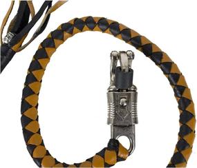 img 1 attached to 🏍️ Dream Apparel 42" Leather Motorcycle Get Back Whip - Fringed Biker Whip in Black and Brown