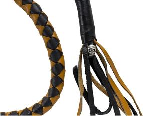 img 2 attached to 🏍️ Dream Apparel 42" Leather Motorcycle Get Back Whip - Fringed Biker Whip in Black and Brown