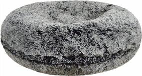 img 3 attached to Bessie And Barnie Plush Faux Fur Bagel Dog Bed - Waterproof Lining & Washable Cover - Circular Calming Dog Bed In Multiple Sizes & Colors