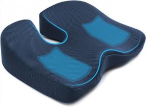 img 4 attached to Ergonomic Memory Foam Seat Cushion For Office Chair, Car, Wheelchair And Floor Sitting – Relieves Hip, Lower Back, Sciatica And Tailbone Pain – Mkicesky'S Coccyx Cushion Pad