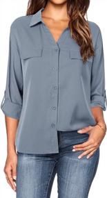 img 4 attached to Chic And Professional: Lotusmile Women'S Button-Down Chiffon Blouses For Office And Business Casual Wear