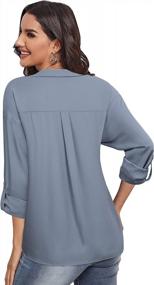 img 3 attached to Chic And Professional: Lotusmile Women'S Button-Down Chiffon Blouses For Office And Business Casual Wear