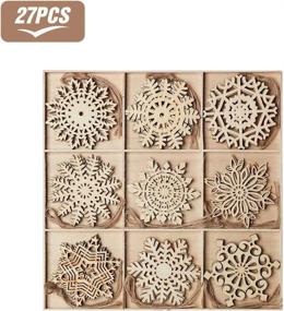 img 4 attached to Deck The Halls With DIY Wooden Snowflakes: 27Pcs Xmas Embellishments For Unique Christmas Decor