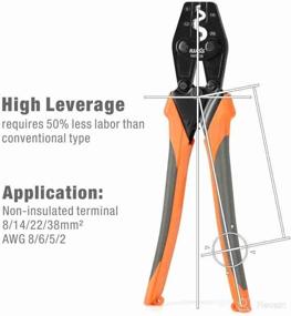 img 1 attached to 🔧 IWISS Crimper for Non-Insulated Terminals, Butt/Splice/Open/Plug Connectors - Works for AWG 8-2 - Ideal for Auto Electrical, Marine, Motorcycle Wiring Repairs, Loom Assembly