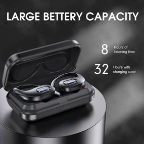 img 1 attached to MuGo Bluetooth 5.0 Wireless Earbud With Noise Cancelling For Sports, HD Stereo, IP7 Waterproof, Touch Control, Mic, Type C, 40H Playtime, Perfect For Running And Work