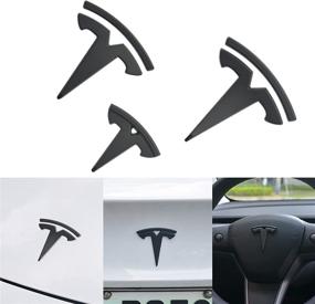 img 4 attached to Powlamks Model Y Steering Wheel/Front Trunk/Rear Trunk Logo Cover Sticker Decals