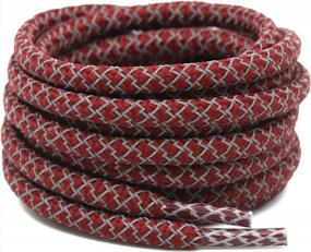 img 4 attached to Stay Safe And Visible With DELELE Reflective Shoe Laces - 2 Pairs Of 4/25" Thick Round Cords