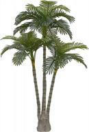 real touch artificial palm tree with uv protection - 6.3 feet tall, standable triple trunk design, superb quality - perfect for your home or office decor, in beautiful green amerique logo