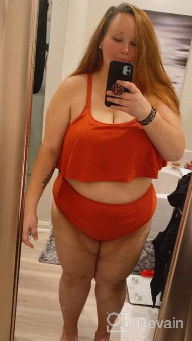 img 1 attached to Plus Size Women'S High Waisted 2 Piece Swimsuit By Sovoyontee review by Shay Johnson