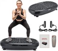 eilison fitmax 3d xl vibration plate exercise platform - detachable surface whole body workout w/loop bands - home training equipment for recovery, fitness, and weight loss - jumbo size in black logo