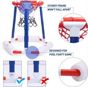 img 2 attached to EagleStone Pool Basketball Game Toys For Swimming Pool, Floating Basketball Hoop Includes Hoop, 2 Pool Balls And Pump, Inflatable Basketball Hoop Water Basketball Game Pool Toys For Kids And Adults
