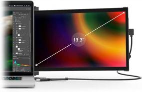 img 4 attached to Mobile Pixels Duex Plus 13.3'' Portable Monitor - Full HD IPS Display, Dual-Screen USB A/Type-C Powered Monitor, Adjustable Brightness, Anti-Glare, 1920X1080 Resolution