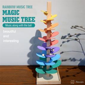 img 3 attached to Enhance Baby's Learning with the Acools Montessori Music Tree Building Blocks - Perfect 🌈 Educational Toy with Ball Falling Ramp, 3D Rainbow Design - Ideal Birthday Gift for Baby's Development