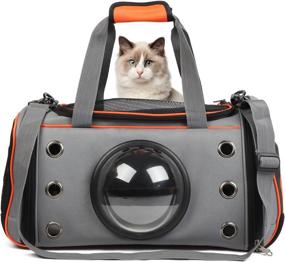 img 4 attached to Vppiis Pet Carrier for Small and Medium Cats & Dogs Under 20 lbs - Soft-Sided 🐾 Cat Carrier & Folding Fabric Dog Bag for Travel - Size: 20 x 11 x 10 Inches