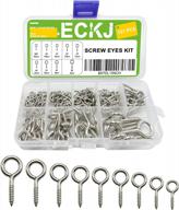 191pcs nickel plated metal eye shape screws - 9 sizes, self tapping, silver color | eckj logo